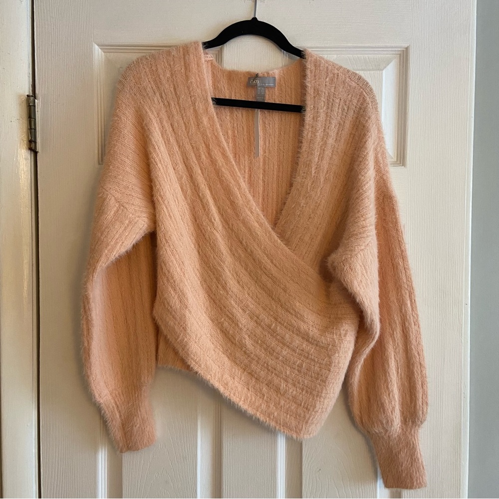 ASOS NWT Peach wrap asymetrical hem sweater size 12